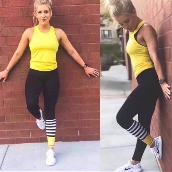 Zyia Bumble Bee Light n Tight Leggings - Sz 2 - Picture 3 of 5